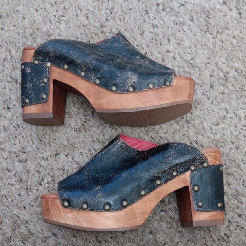Bed Stu Deva Leather Platform Mule Sandals Size 11